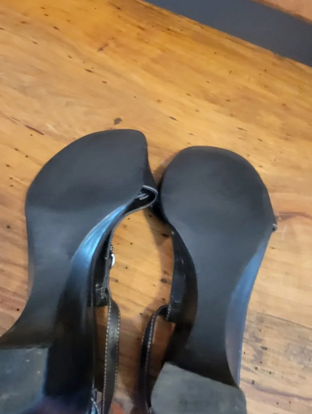 Vintage Micheal Shannon Size 7.5 Black Leather Sling Back 2.5